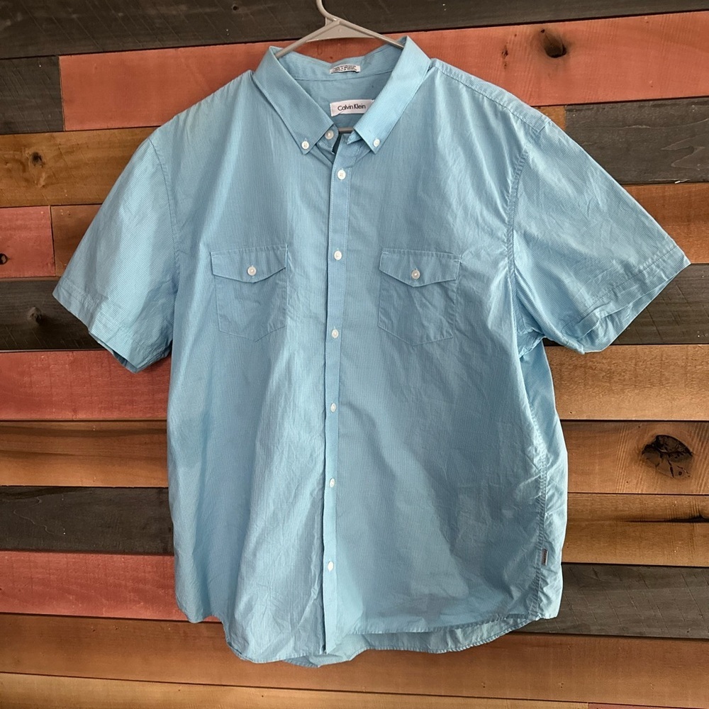 Calvin Klein Button Down Short Sleeve Casual Shirt